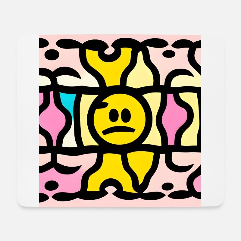 Illustration, Imaginäres Lächeln, absurd und einzigartig - Mousepad (Querformat) - Weiß