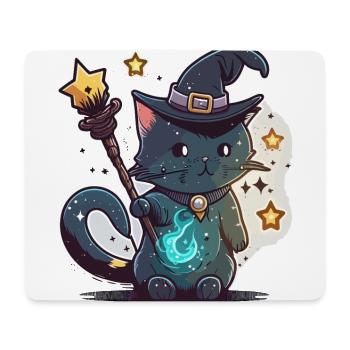 Magicien félin - Tapis de souris (format paysage) - blanc - Devant