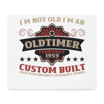 65. Geburtstag Oldtimer Februar Jahrgang 1959 - Mousepad (Querformat) - Weiß - Vorne