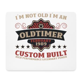 35th Birthday Classic Car February Vintage 1989 - Mouse Pad (horizontal) - white - Front