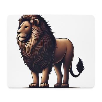 Lion majestueux Illustration TShirt - Tapis de souris (format paysage) - blanc - Devant