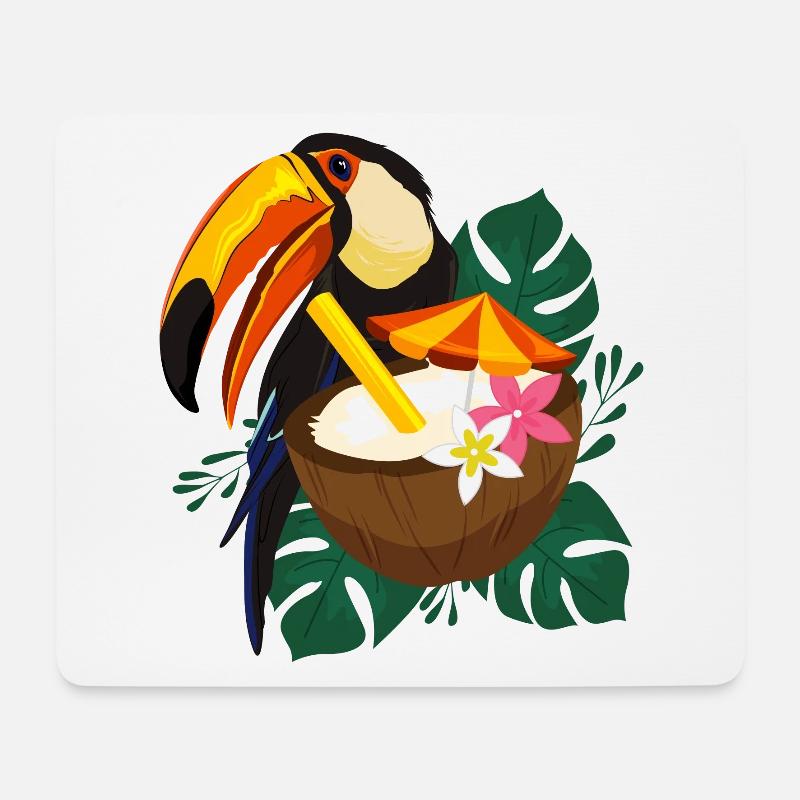 Toucan Sommer mit Sonne - Mousepad (Querformat) - Weiß
