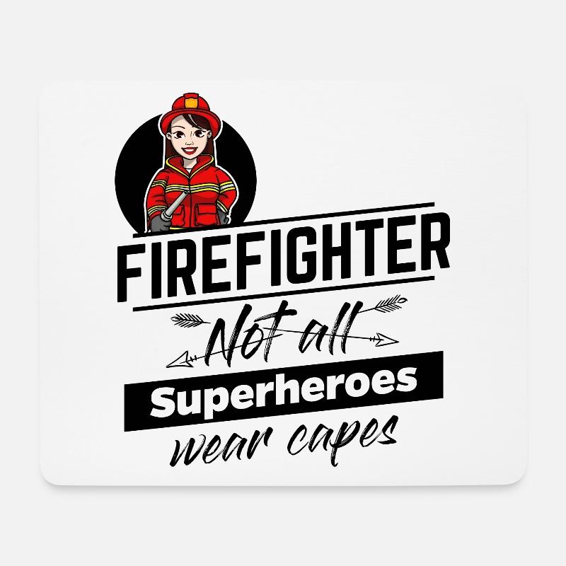 Feuerwehrfrau - Superheld ohne Umhang - Mousepad (Querformat) - Weiß