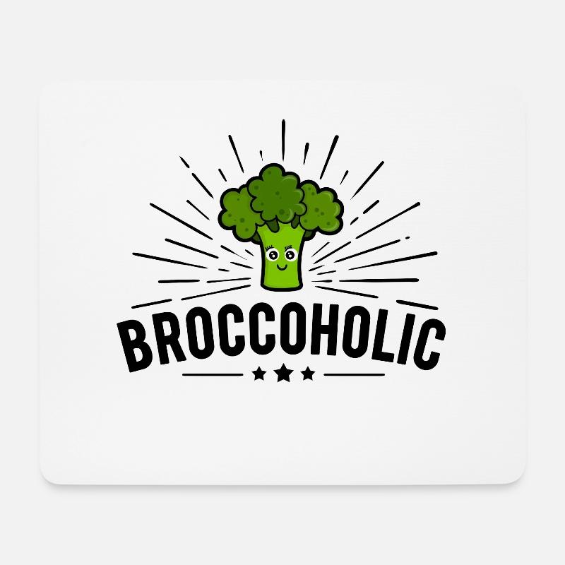 Végétarien végétalien - Broccoholic - Tapis de souris (format paysage) - blanc