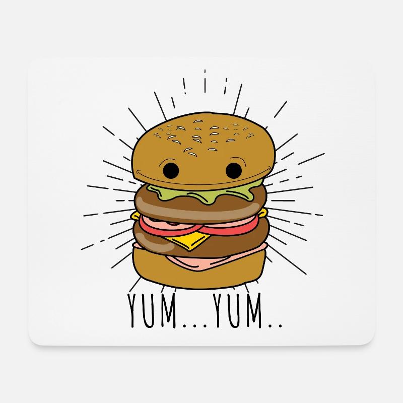 Lustiges Essen Foodist Foodie Hamburger Geschenk - Mousepad (Querformat) - Weiß