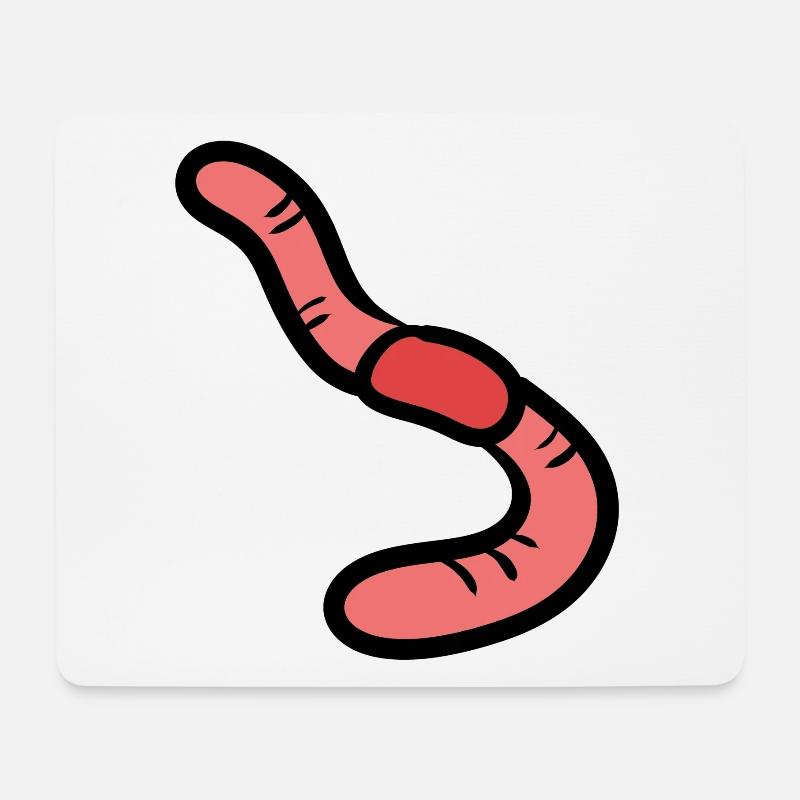 Regenwurm - Earthworm - Mousepad (Querformat) - Weiß