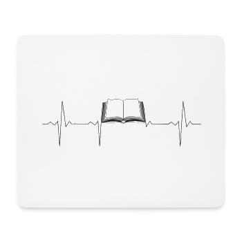 EKG Heartbeat Heartbeat livre / livres - Tapis de souris (format paysage) - blanc - Devant