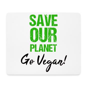 Vegan TShirt Vegan Vegan Cadeau environnemental - Tapis de souris (format paysage) - blanc - Devant