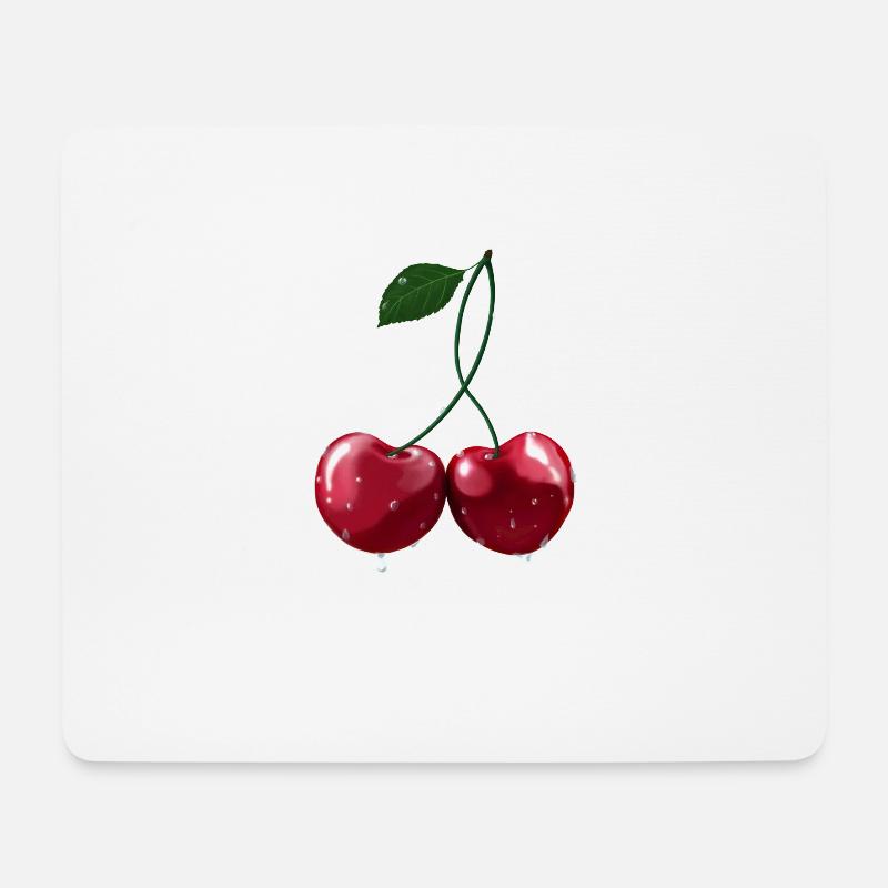 Kirschen - Cherries wet - Mousepad (Querformat) - Weiß