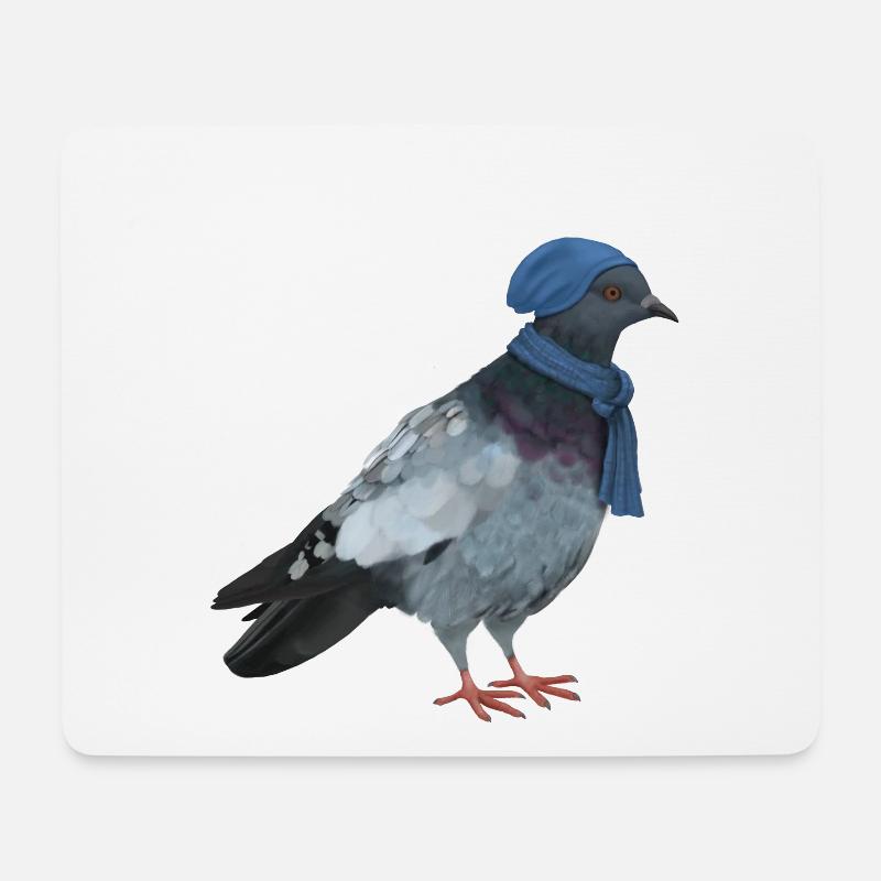 Taube - Winter - Mousepad (Querformat) - Weiß