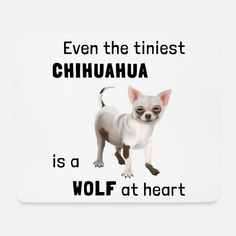 Hund - Chihuahua im Herzen ein Wolf - Mousepad (Querformat) - Weiß