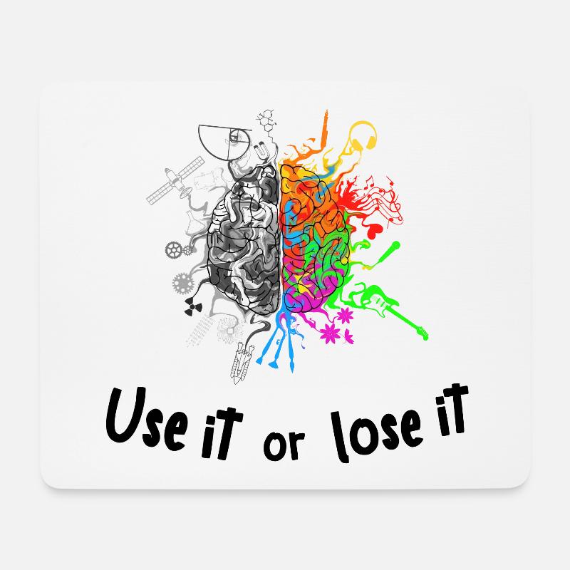 Gehirn / Brain halves functions - use it lose it - Mousepad (Querformat) - Weiß