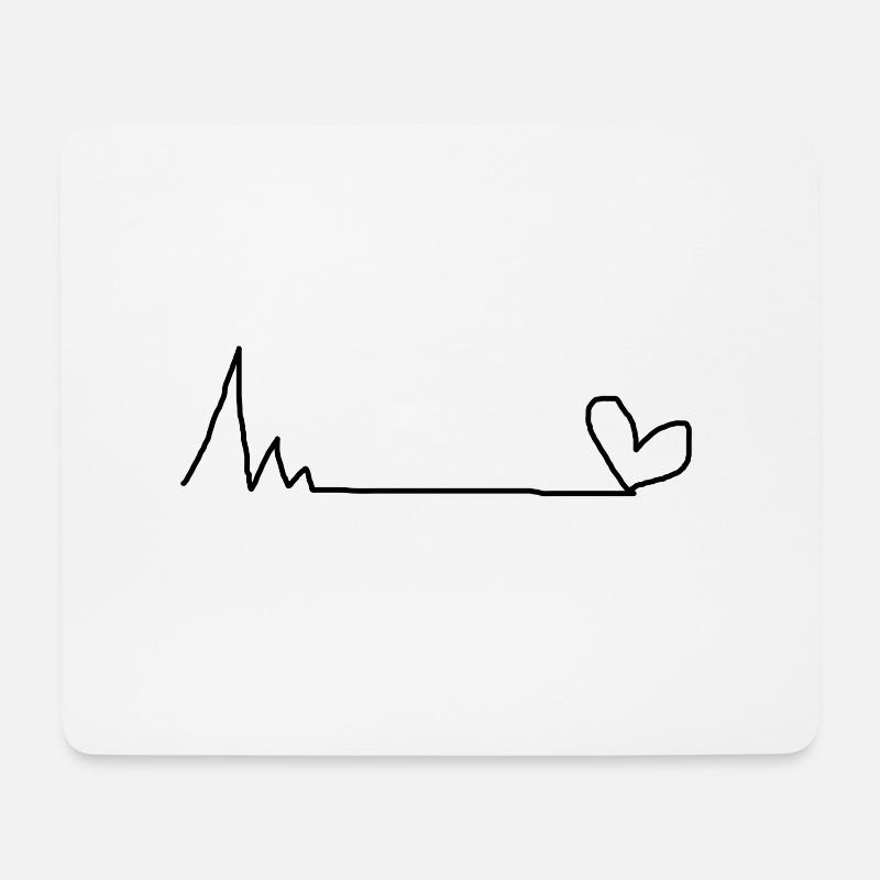 herzlinie - Mousepad (Querformat) - Weiß
