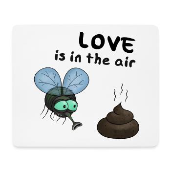 Fliege / Fly Poop Love is in the air - Mousepad (Querformat) - Weiß - Vorne