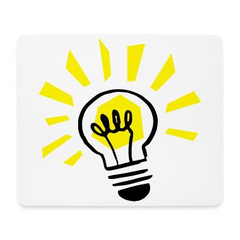 Glühbirne leuchtend / light bulb shining - Mousepad (Querformat) - Weiß - Vorne