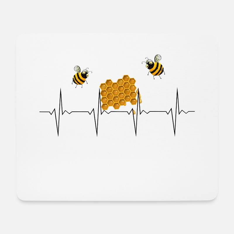 Bienen Honig Heartbeat - Mousepad (Querformat) - Weiß