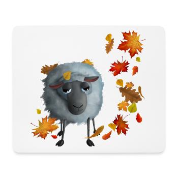 Süßes Schaf im Herbst - Mousepad (Querformat) - Weiß - Vorne