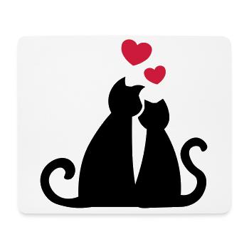 Cat love Katzenliebe Verliebte Katzen Geschenkidee - Mousepad (Querformat) - Weiß - Vorne