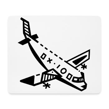 Flugzeug Fliegen Zeichnung - Mousepad (Querformat) - Weiß - Vorne