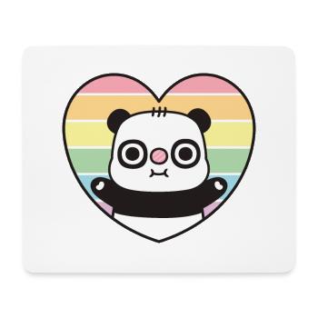 Cute Panda Rainbow Heart - Mouse Pad (horizontal) - white - Front