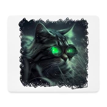 Katzen haben ein gutes Nachtsichtvermögen - Mousepad (Querformat) - Weiß - Vorne