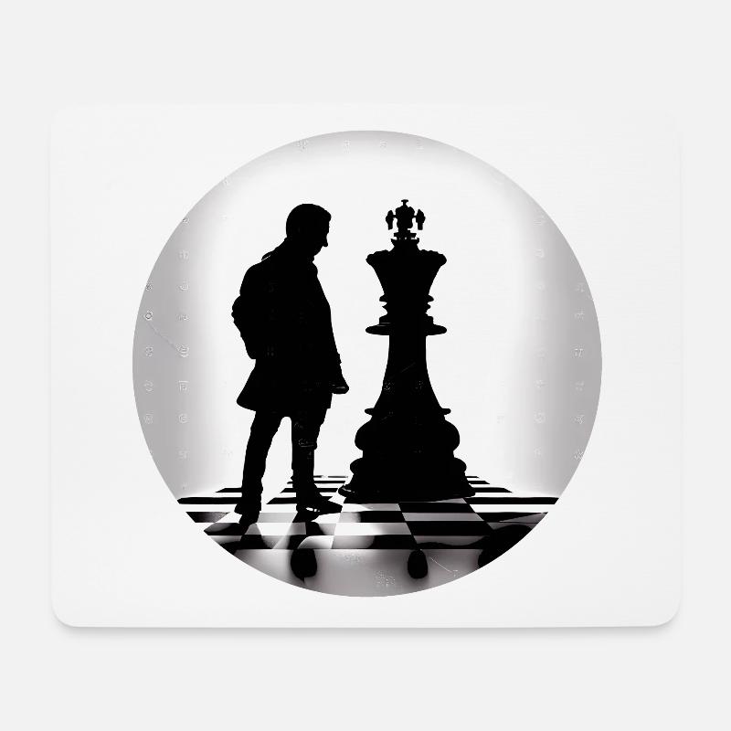König und Dame auf das wesentliche reduziert - Mousepad (Querformat) - Weiß