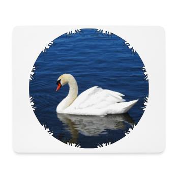 Cygne muet gracieux - Tapis de souris (format paysage) - blanc - Devant