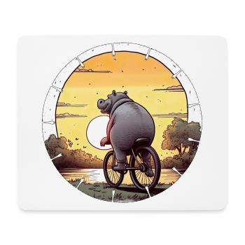 Cycling, not a pastime for hippos - Mouse Pad (horizontal) - white - Front