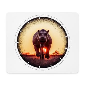 Ein Nilpferd auf dem Fahrrad - Mousepad (Querformat) - Weiß - Vorne