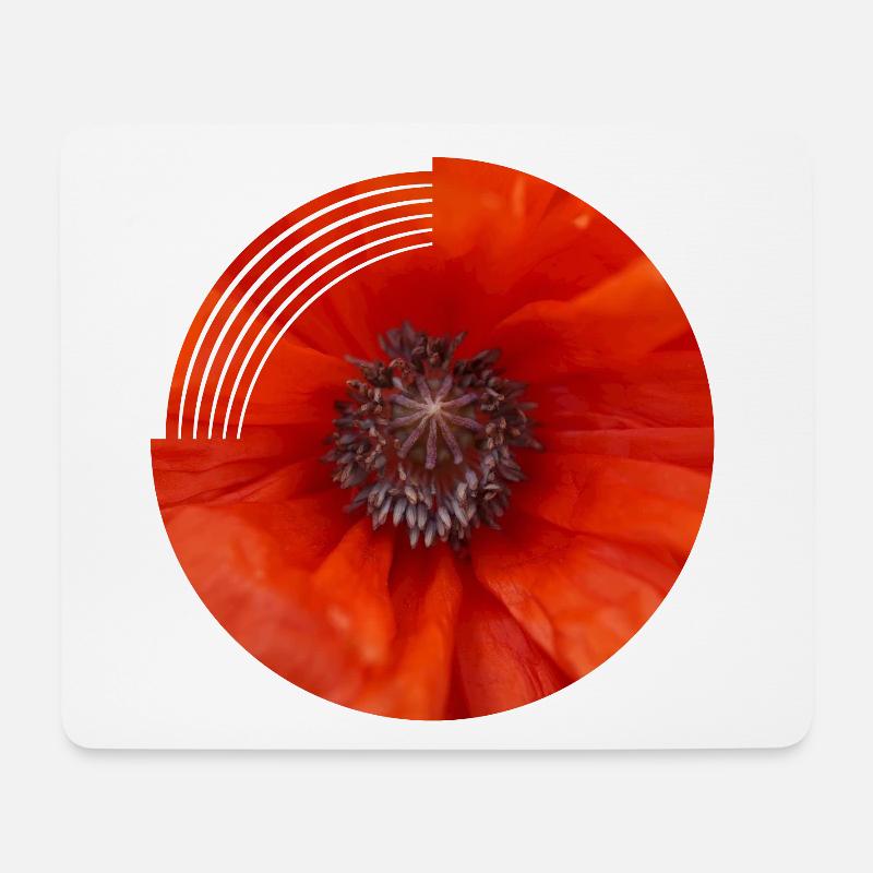 Roter Mohn ist ein Symbol für gefallene Soldaten - Mousepad (Querformat) - Weiß