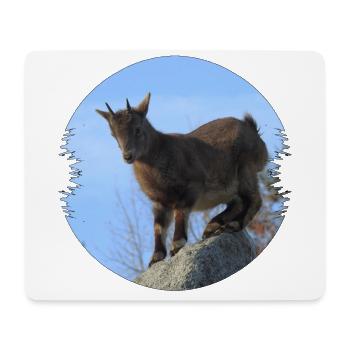 Ziegen im Hochgebirge sind gute Kletterkünstler - Mousepad (Querformat) - Weiß - Vorne