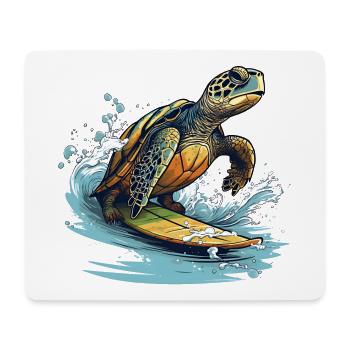 Turtle surfing - Mouse Pad (horizontal) - white - Front