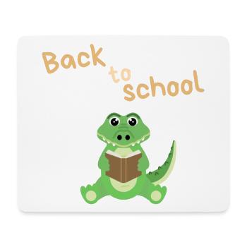 Back to school - crocodile - Mouse Pad (horizontal) - white - Front