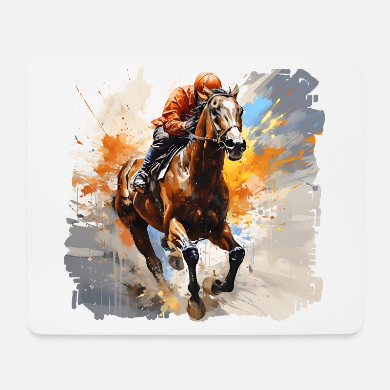 Les courses de chevaux ont une longue tradition - Tapis de souris (format paysage) - blanc