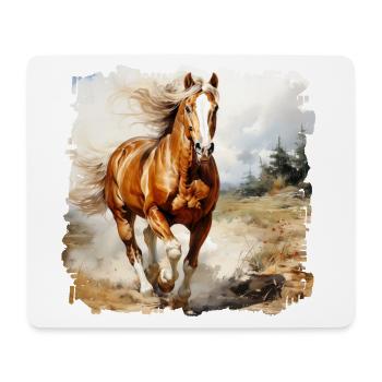 Les chevaux sont des compagnons fidèles - Tapis de souris (format paysage) - blanc - Devant