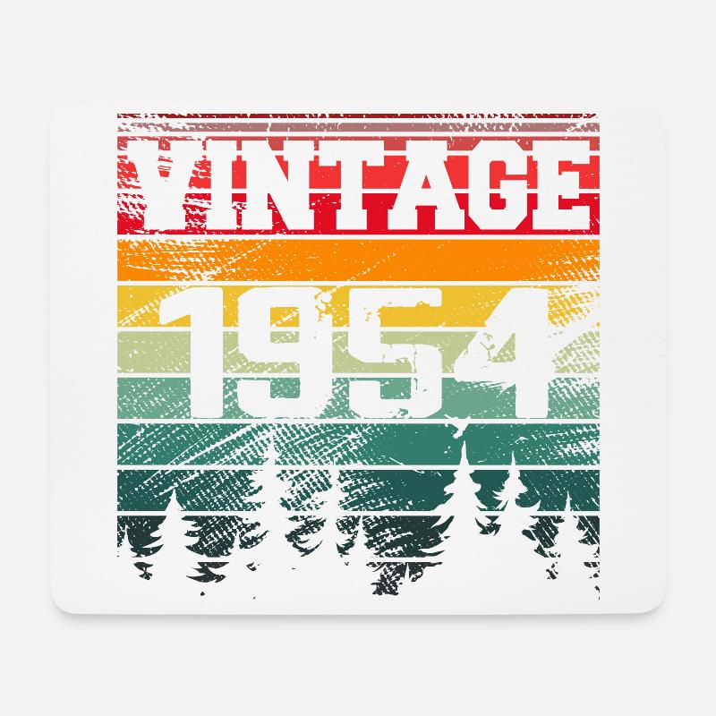 1954 Vintage Geburtstagsgeschenk 1954 Retro - Mousepad (Querformat) - Weiß