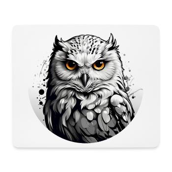 Schneeeulenportrait Schneeeule Eulengrafik - Mousepad (Querformat) - Weiß - Vorne