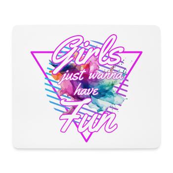 Girls Just Wanna Have Fun 80s - Tapis de souris (format paysage) - blanc - Devant
