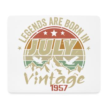 Vintage Anniversary - Hergestellt im Juli 1957 - Mousepad (Querformat) - Weiß - Vorne