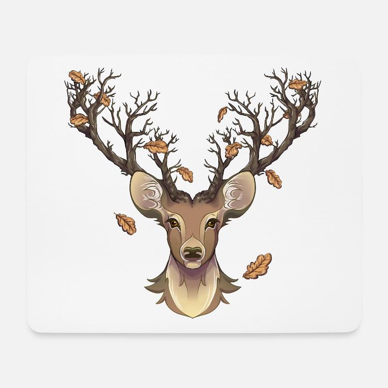 Stag in the fall - Mouse Pad (horizontal) - white