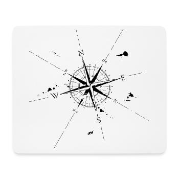 Kompass Navigation Reisen Karte Natur Geschenk - Mousepad (Querformat) - Weiß - Vorne
