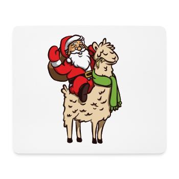 Lama Alpaka Weihnachtsmann Comic Lustiges Geschenk - Mousepad (Querformat) - Weiß - Vorne