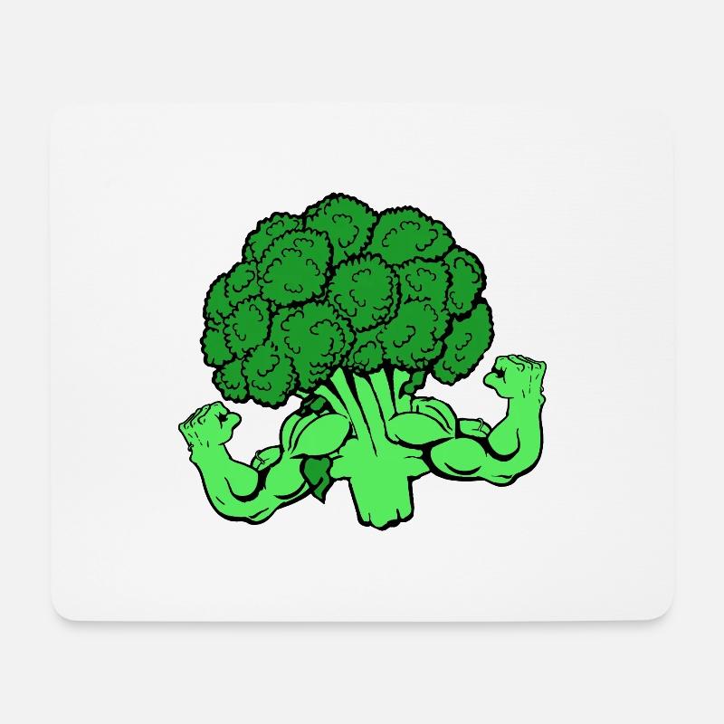 Vegan Broccoli Power - Mousepad (Querformat) - Weiß