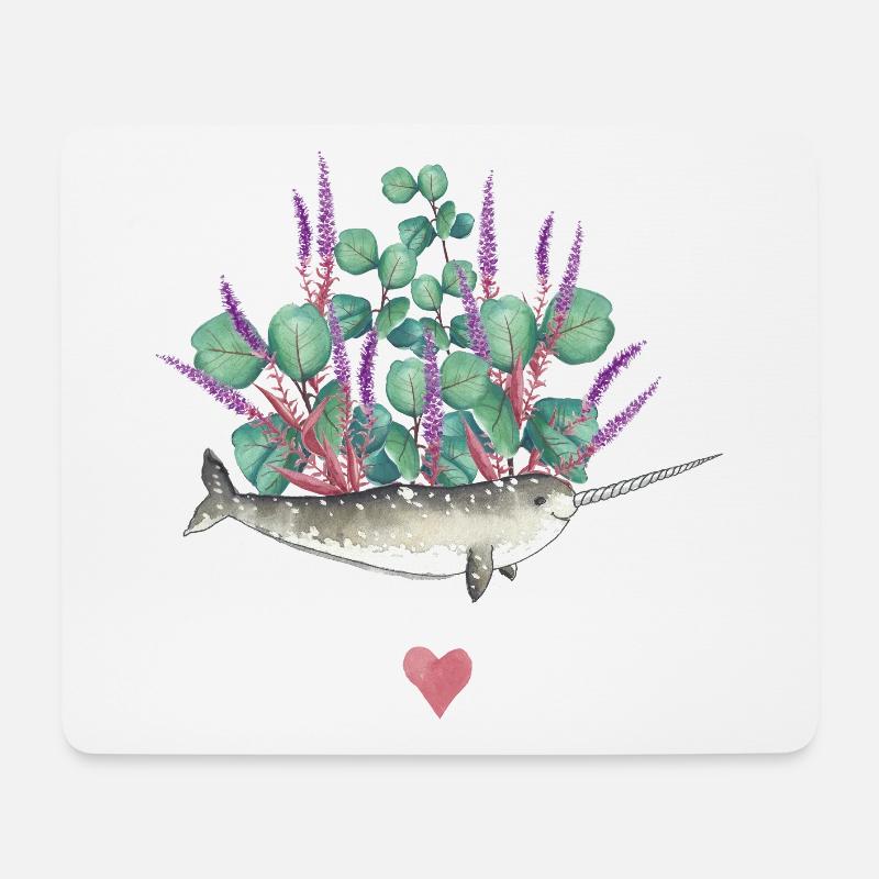 Whale + Eucalyptus - Mouse Pad (horizontal) - white