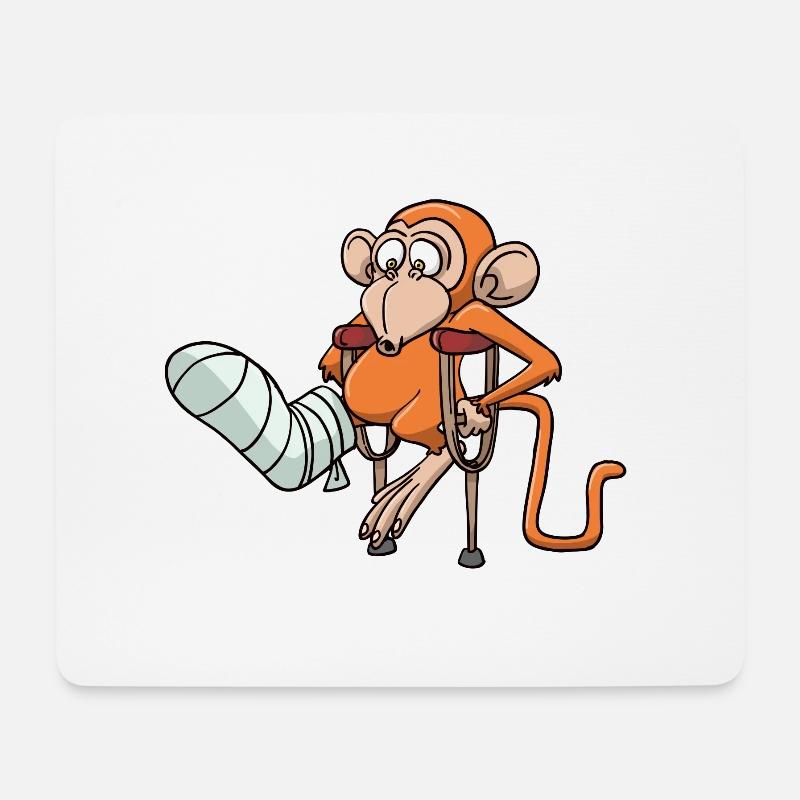 Knochenbruch Unfall Krücken Heilen Geschenk Idee - Mousepad (Querformat) - Weiß