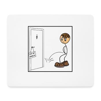 Toilet - pee - stick figure - Mouse Pad (horizontal) - white - Front