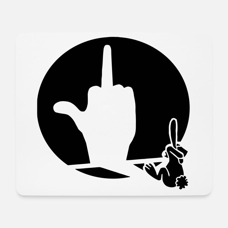 Kaninchenschatten (anpassbare Farbe) - Mousepad (Querformat) - Weiß