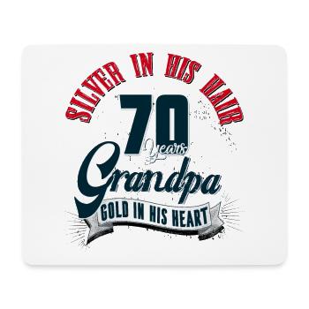 Grand-père, 70e anniversaire, 70 ans, présent - Tapis de souris (format paysage) - blanc - Devant