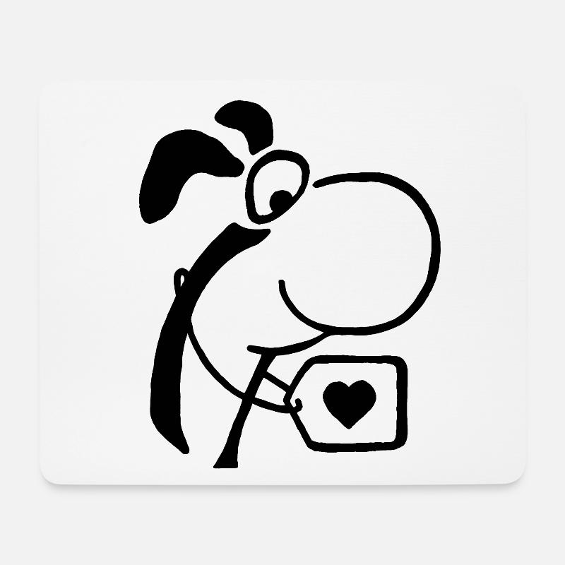 Bialumbo Herz - Mousepad (Querformat) - Weiß