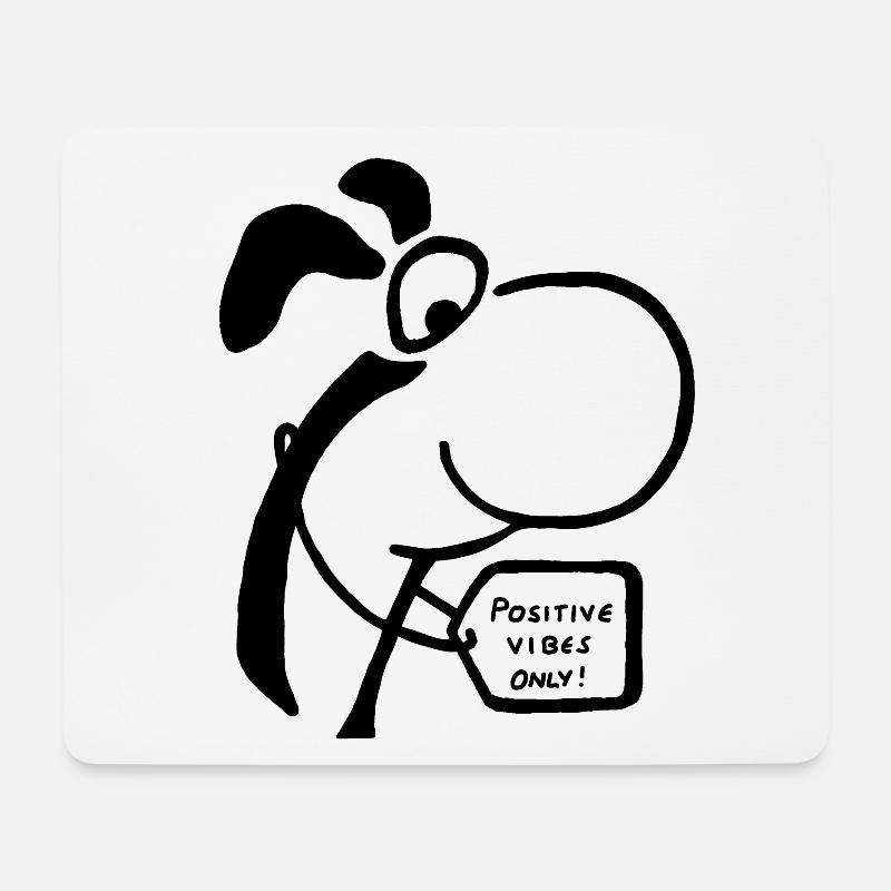 Bialumbo Positives Vibes Only - Mousepad (Querformat) - Weiß